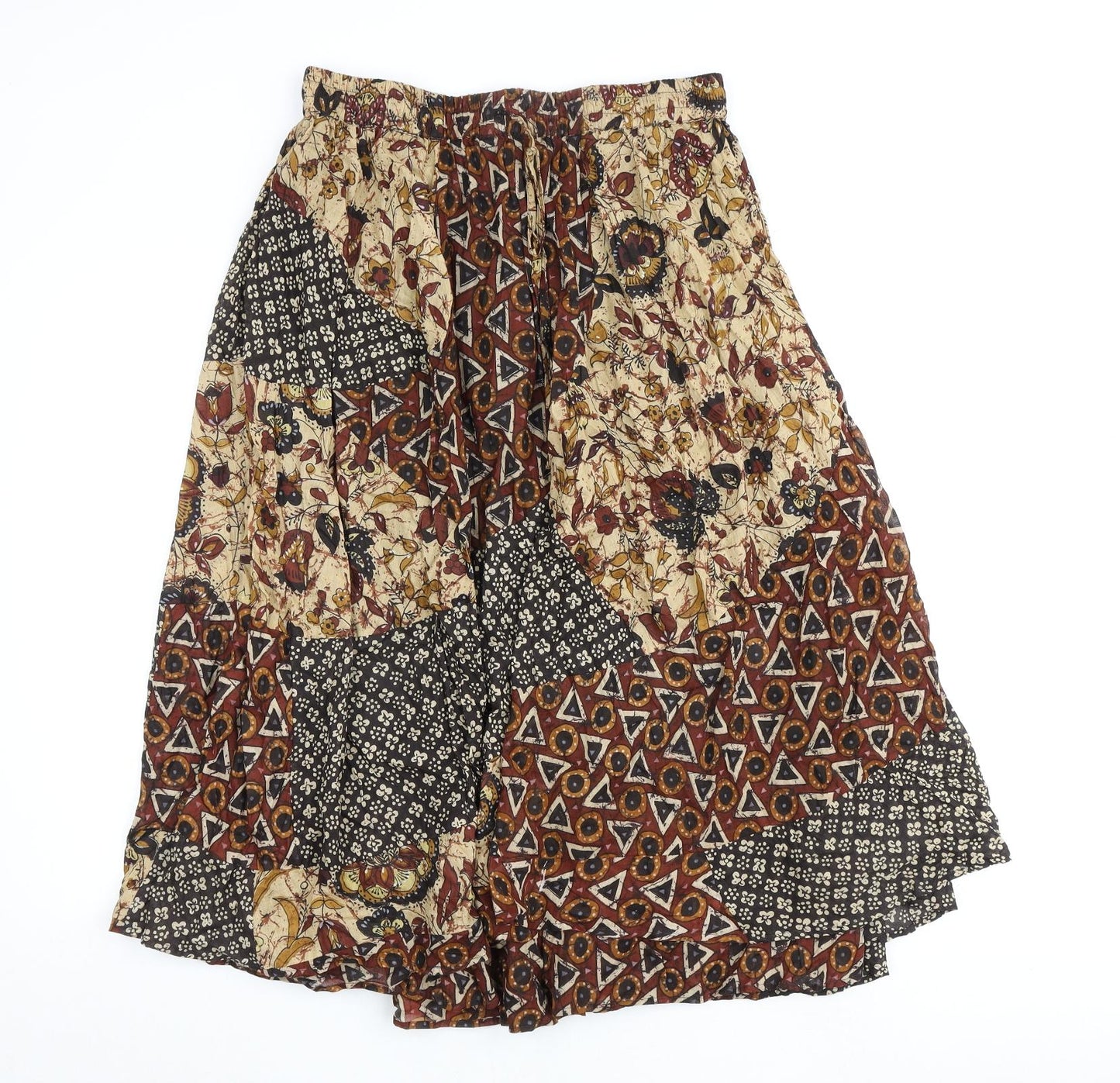 Tayberry Womens Brown Geometric Polyester A-Line Skirt Size L