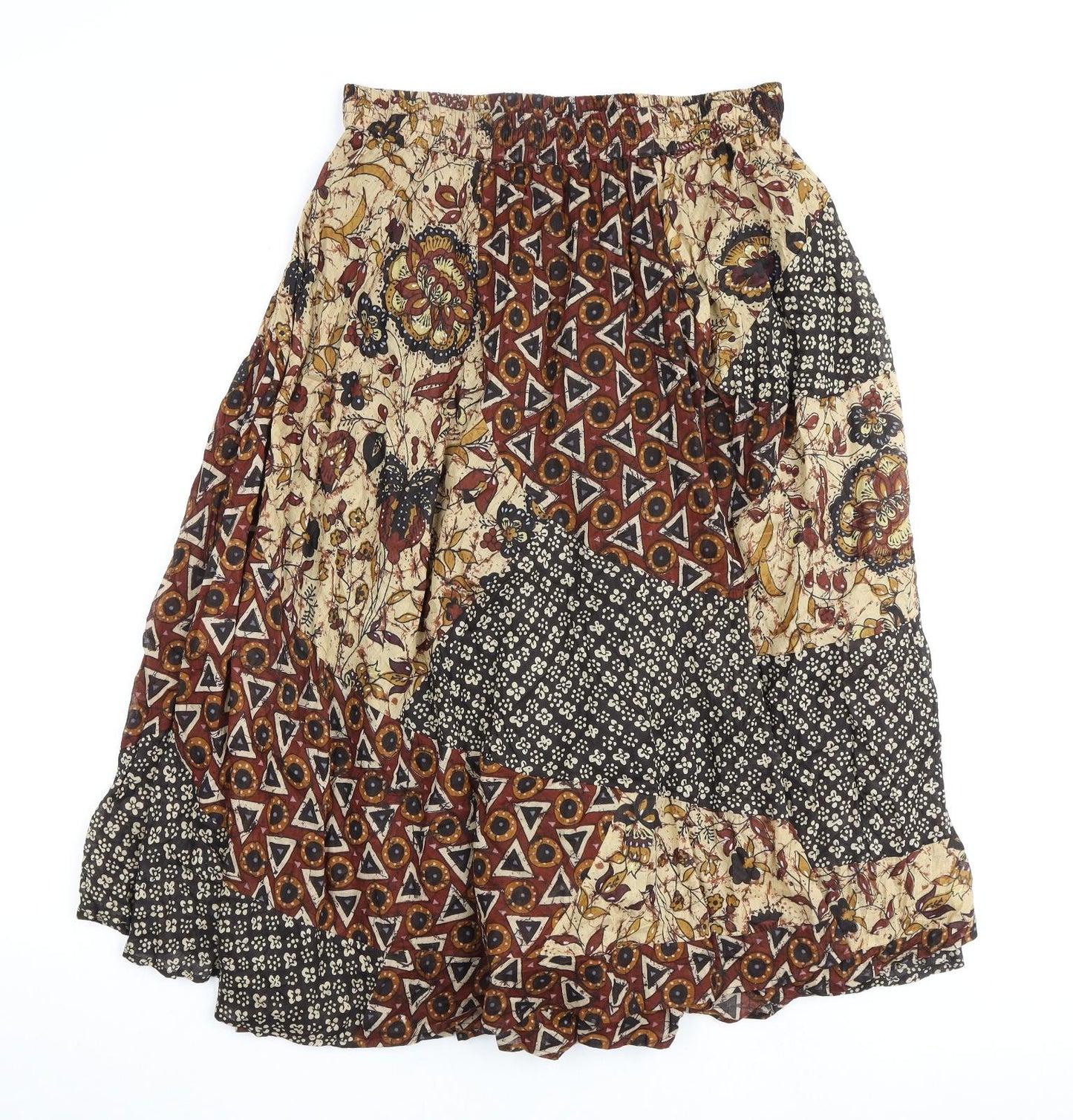 Tayberry Womens Brown Geometric Polyester A-Line Skirt Size L