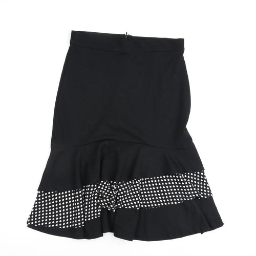 Joe Browns Womens Black Polyester A-Line Skirt Size 12 Zip