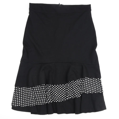 Joe Browns Womens Black Polyester A-Line Skirt Size 12 Zip