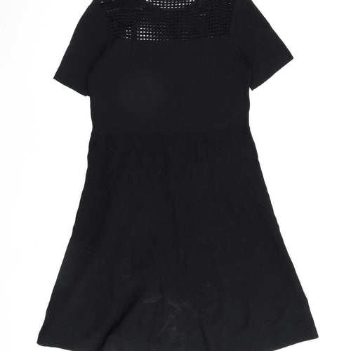 Very Womens Black Viscose A-Line Size 14 Round Neck Pullover