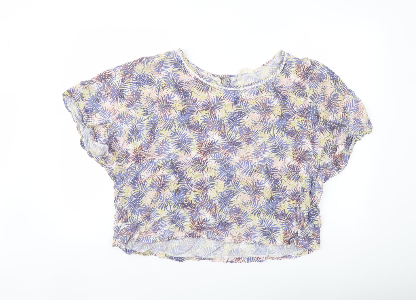 Indigo Womens Multicoloured Floral Viscose Basic Blouse Size 18 Boat Neck