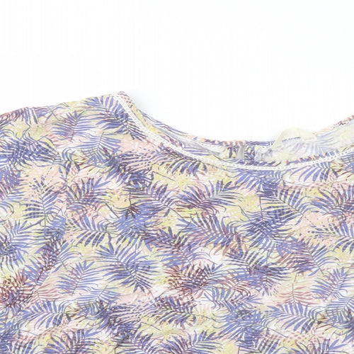 Indigo Womens Multicoloured Floral Viscose Basic Blouse Size 18 Boat Neck