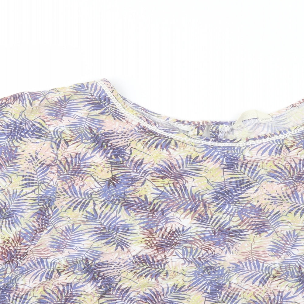 Indigo Womens Multicoloured Floral Viscose Basic Blouse Size 18 Boat Neck