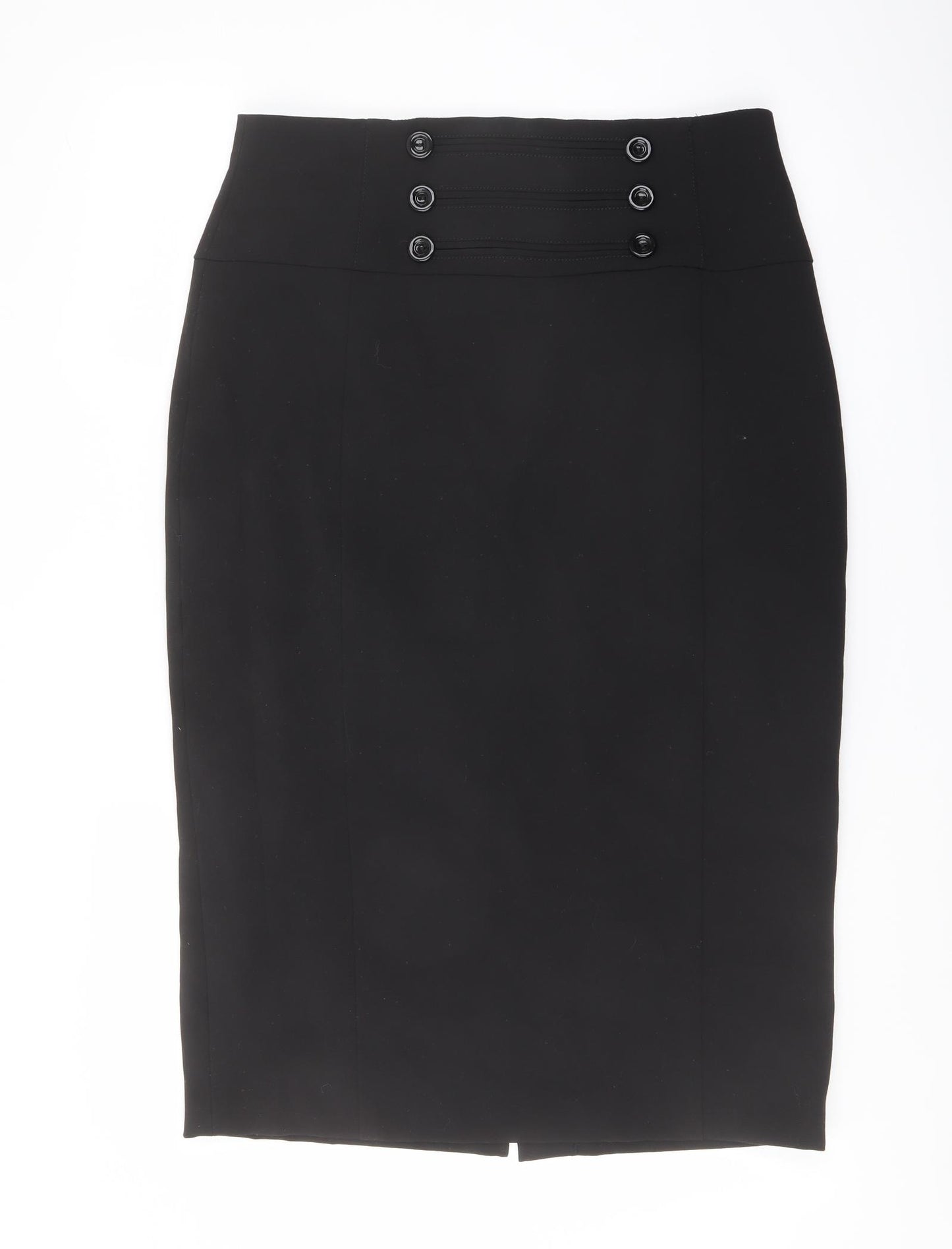 Wallis Womens Black Polyester A-Line Skirt Size 14 Zip