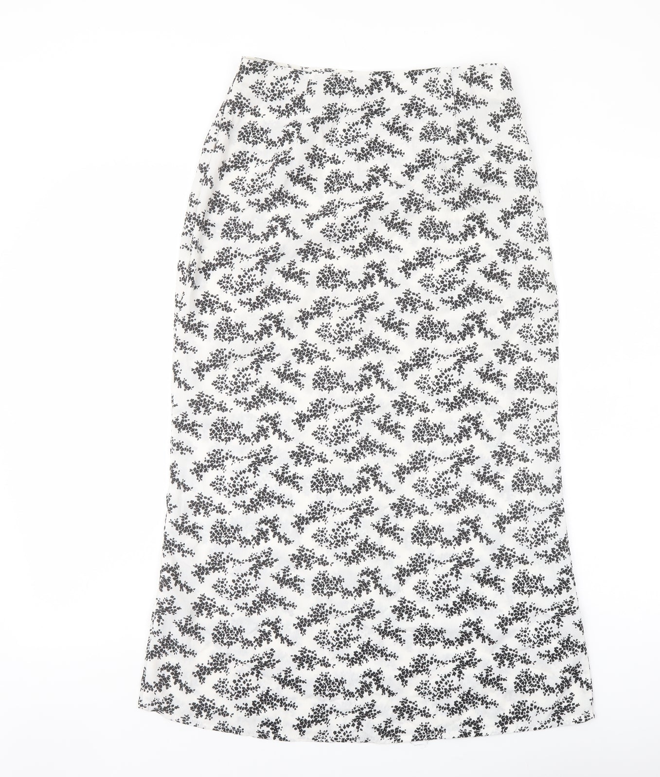 PRETTYLITTLETHING Womens White Geometric Polyester Straight & Pencil Skirt Size 8 Zip