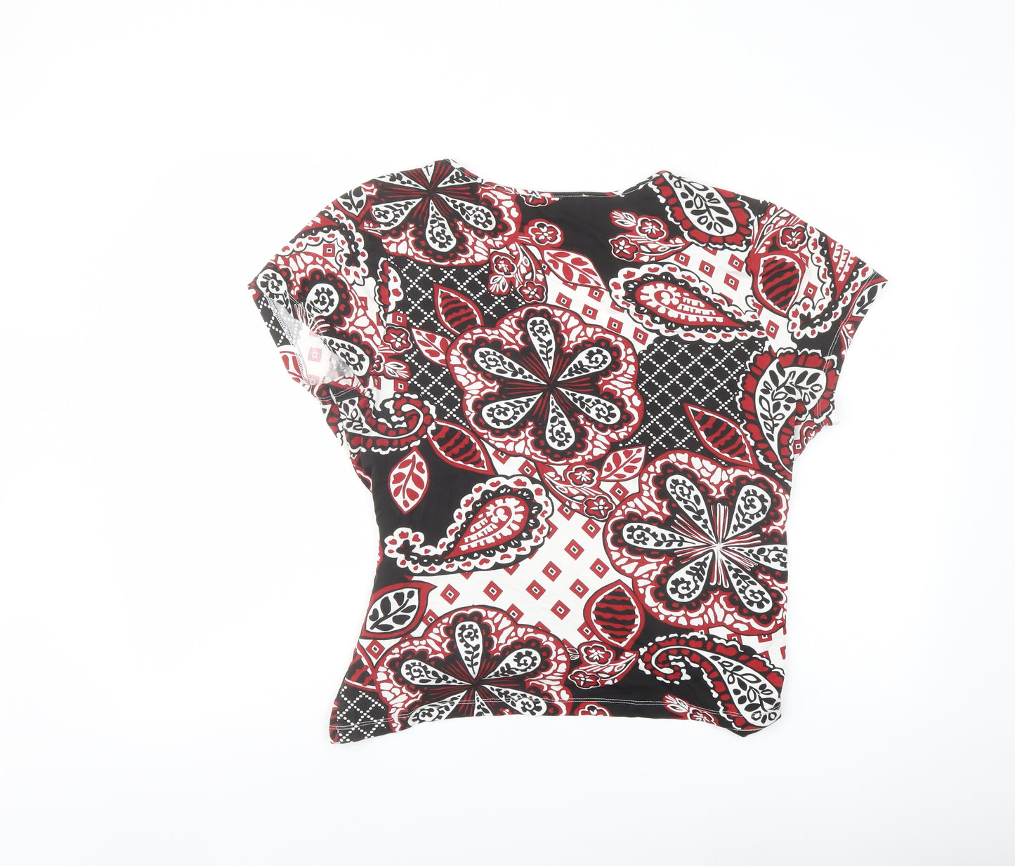 EAST Womens Multicoloured Geometric Viscose Basic Blouse Size 18 V-Neck