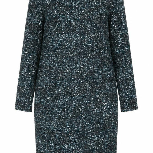 M&Co Womens Black Geometric Viscose Pencil Dress Size 14 Boat Neck Pullover