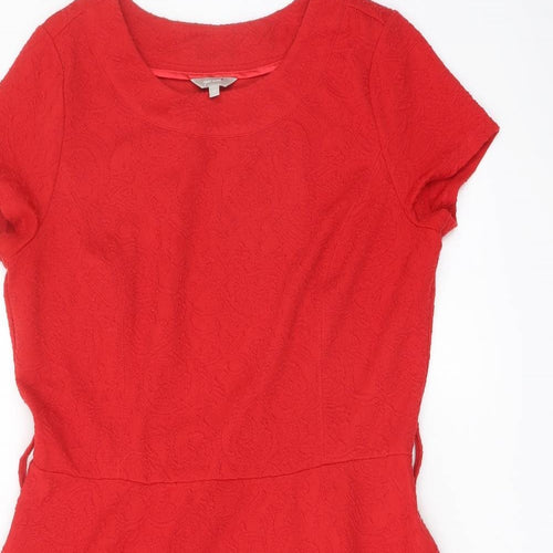Per Una Womens Red Polyester A-Line Size 14 Round Neck Pullover