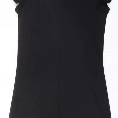 Miss Selfridge Womens Black Polyester A-Line Size 12 Boat Neck Pullover
