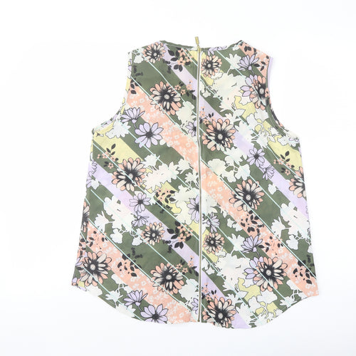 Select Womens Multicoloured Floral Polyester Basic Blouse Size 12 Round Neck