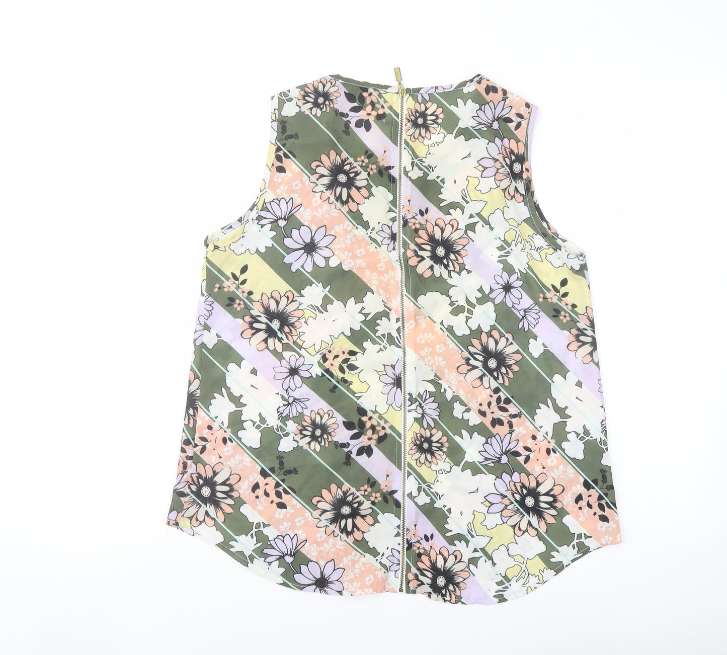 Select Womens Multicoloured Floral Polyester Basic Blouse Size 12 Round Neck