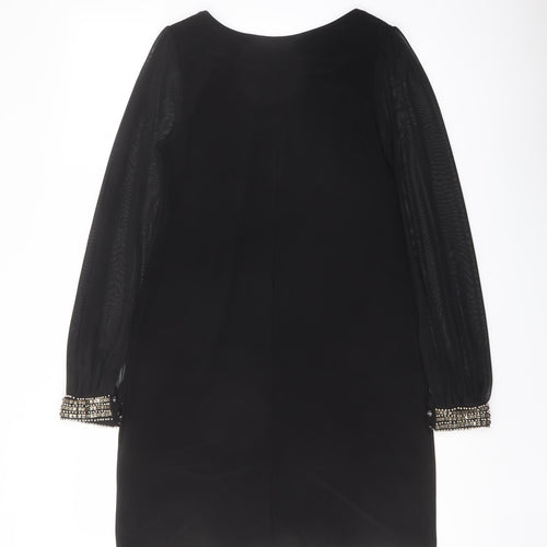 Dorothy Perkins Womens Black Polyester A-Line Size 10 Boat Neck Pullover