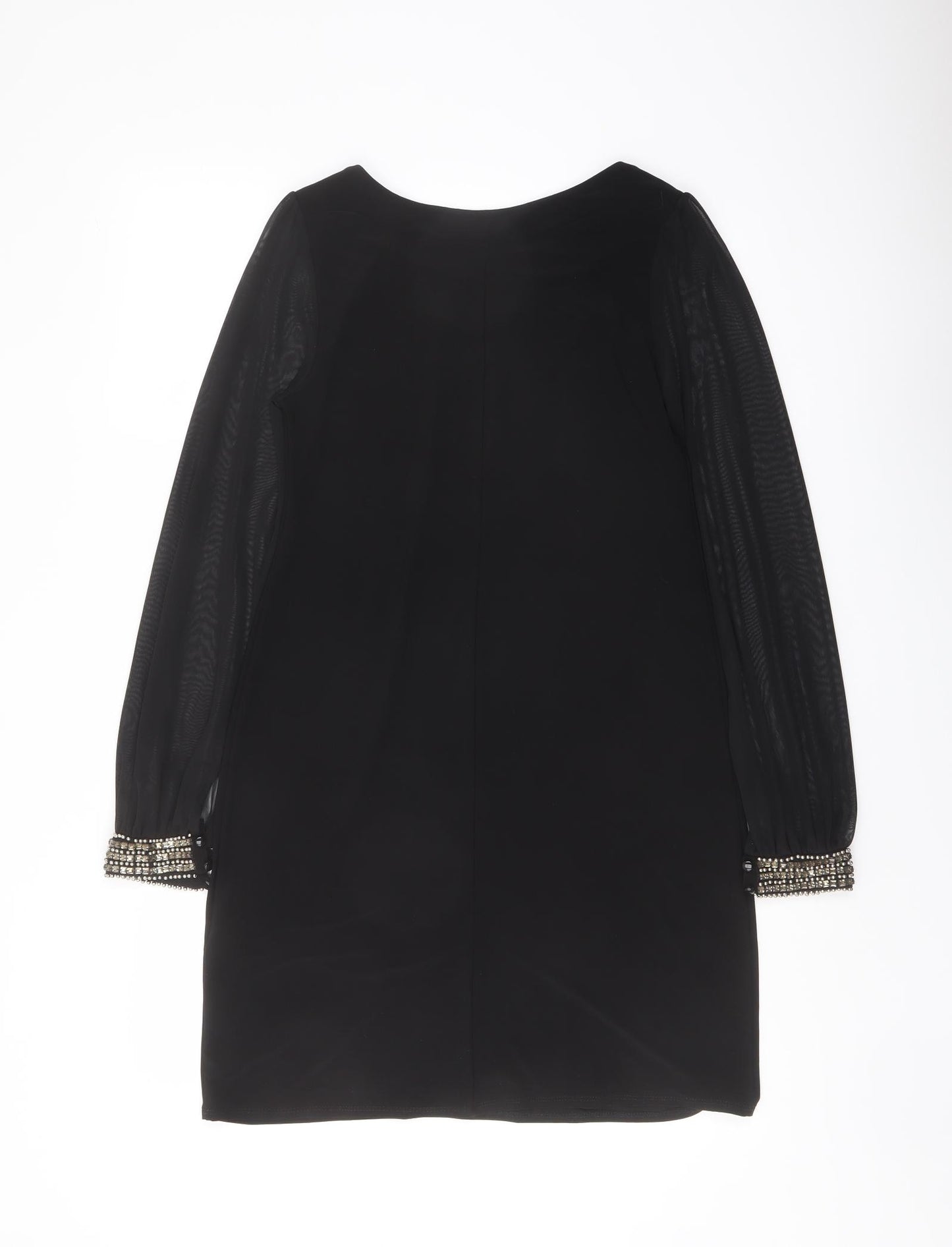 Dorothy Perkins Womens Black Polyester A-Line Size 10 Boat Neck Pullover