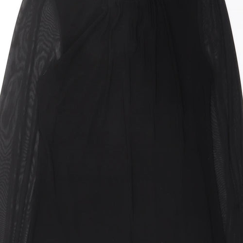 Dorothy Perkins Womens Black Polyester A-Line Size 10 Boat Neck Pullover