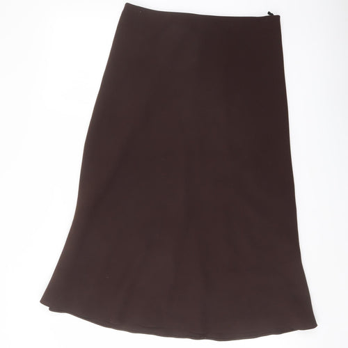 Marks and Spencer Womens Brown Polyacrylate Fibre Flare Skirt Size 10