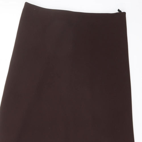 Marks and Spencer Womens Brown Polyacrylate Fibre Flare Skirt Size 10
