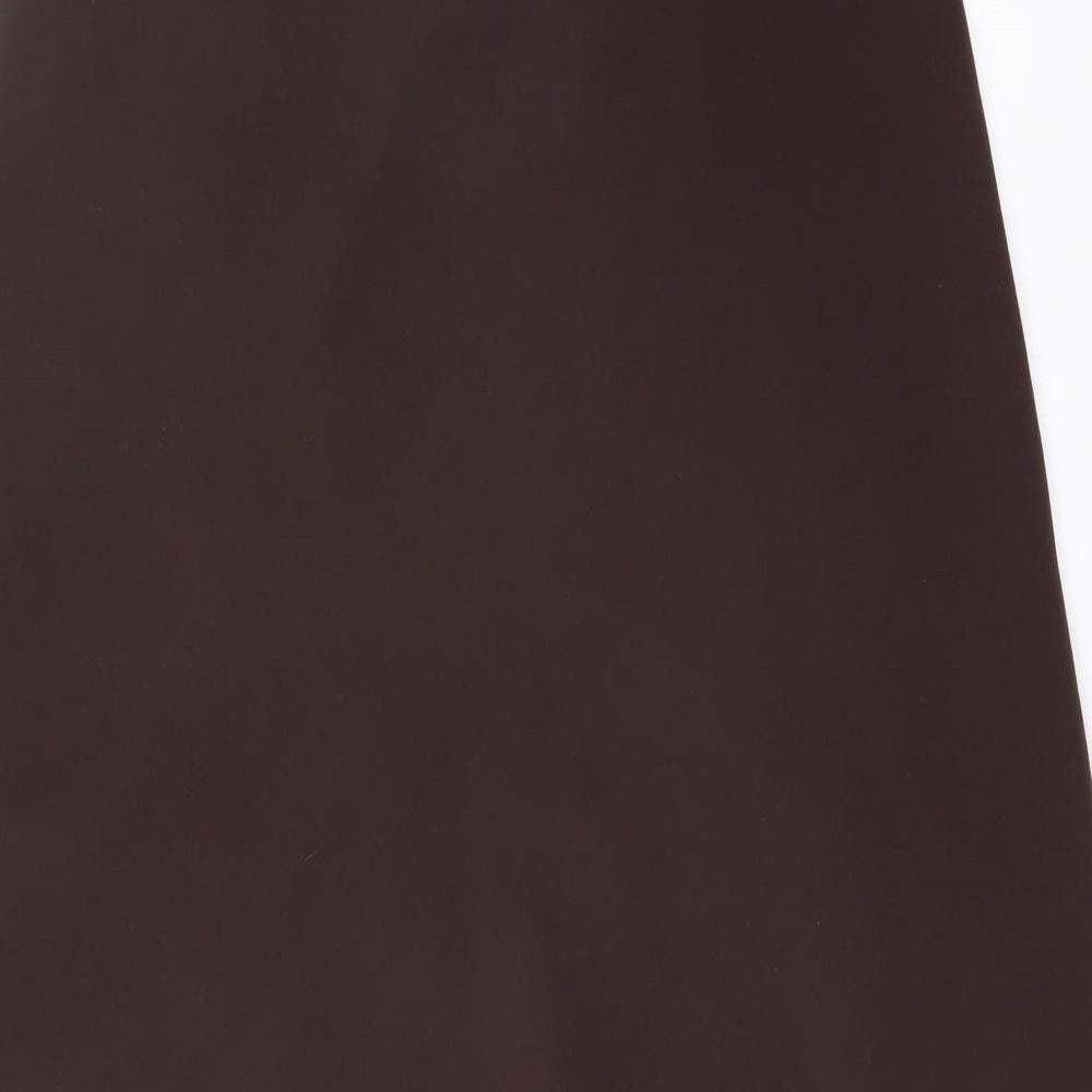 Marks and Spencer Womens Brown Polyacrylate Fibre Flare Skirt Size 10