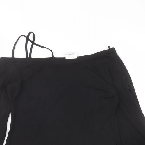 NEXT Womens Black Viscose Basic Blouse Size 12 Off the Shoulder