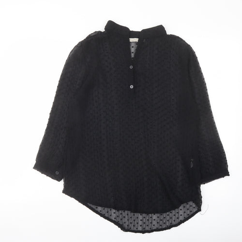 Laura Bianchi Womens Black Polyester Basic Blouse Size M V-Neck