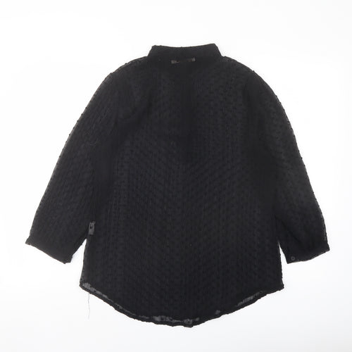Laura Bianchi Womens Black Polyester Basic Blouse Size M V-Neck