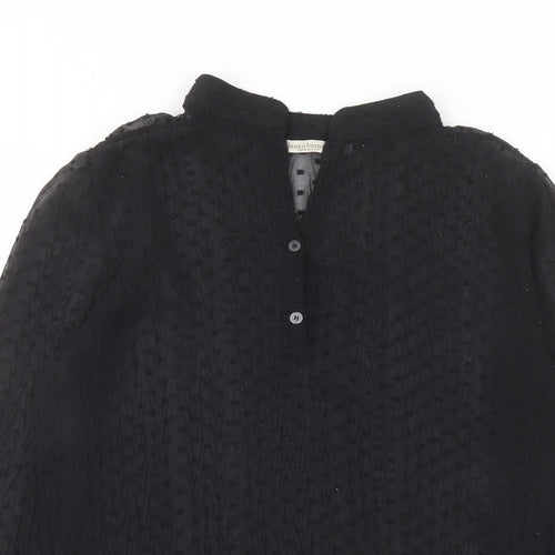 Laura Bianchi Womens Black Polyester Basic Blouse Size M V-Neck