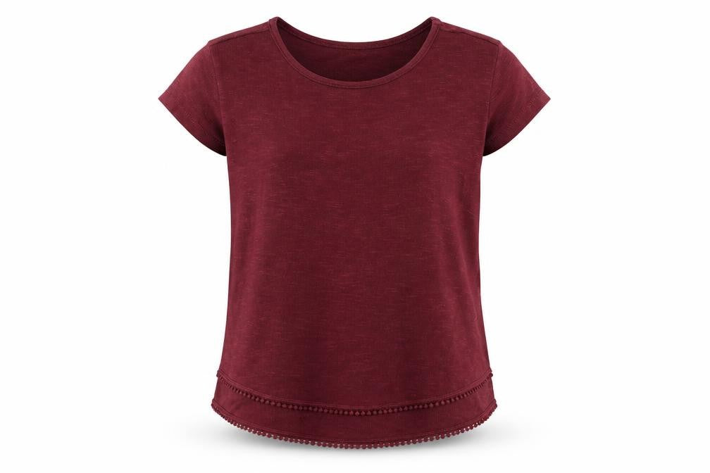 New Look Girls Red Polyester Basic Blouse Size 12-13 Years Round Neck Pullover