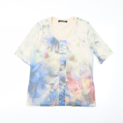 Betty Barclay Womens Multicoloured Floral Polyester Basic T-Shirt Size 14 Round Neck