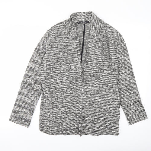 Miss Selfridge Womens Grey Geometric Jacket Blazer Size 8