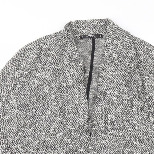 Miss Selfridge Womens Grey Geometric Jacket Blazer Size 8
