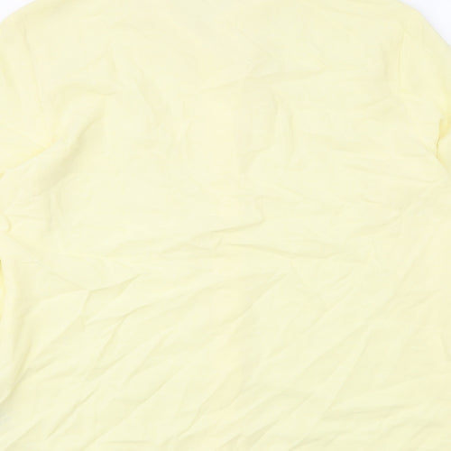 Marks and Spencer Womens Yellow Viscose Basic Button-Up Size 12 Collared