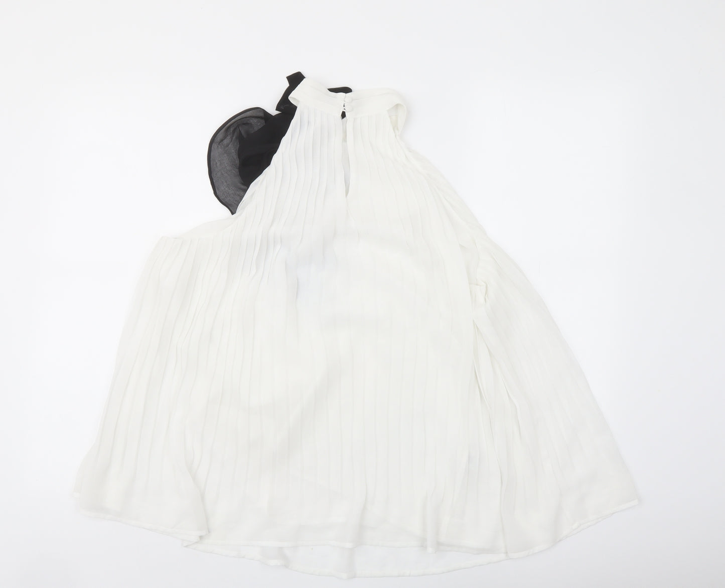 NEXT Womens White Polyester Basic Blouse Size 10 Mock Neck