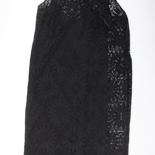 Autograph Womens Black Polyester A-Line Size 14 Mock Neck Zip