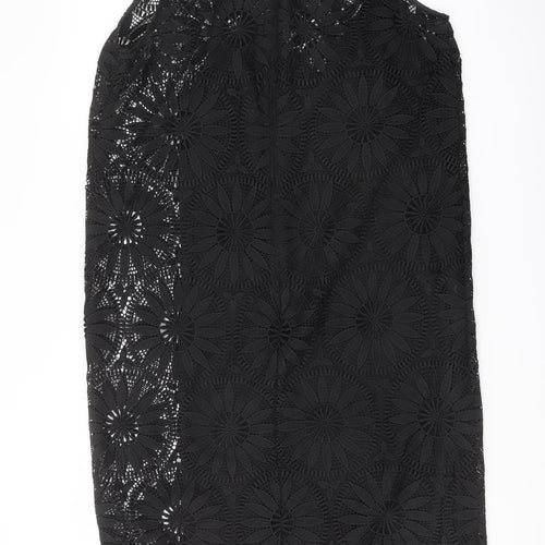 Autograph Womens Black Polyester A-Line Size 14 Mock Neck Zip