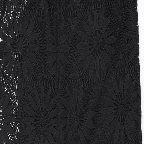 Autograph Womens Black Polyester A-Line Size 14 Mock Neck Zip