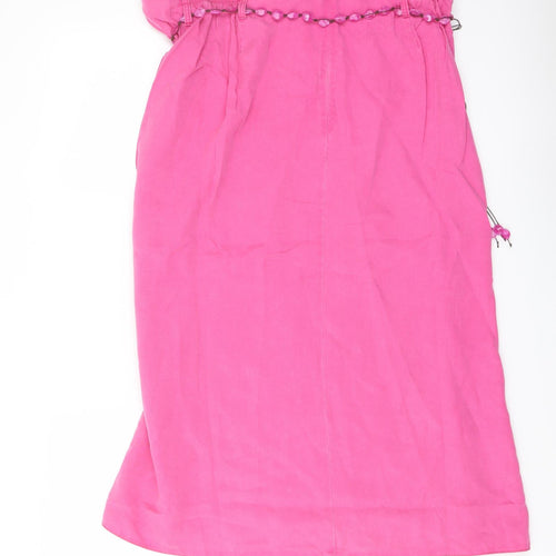 Ann Harvey Womens Pink Lyocell A-Line Skirt Size 18 Zip
