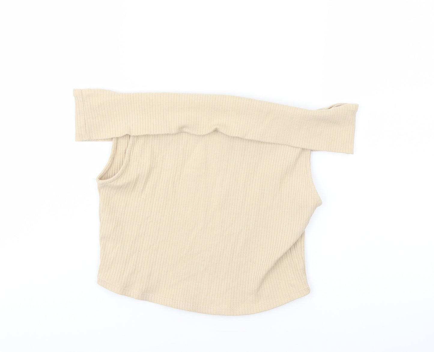 Zsara Womens Beige Polyester Cropped Blouse Size S Square Neck
