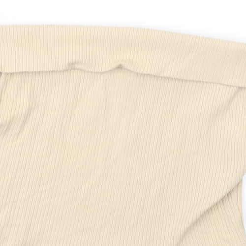 Zsara Womens Beige Polyester Cropped Blouse Size S Square Neck