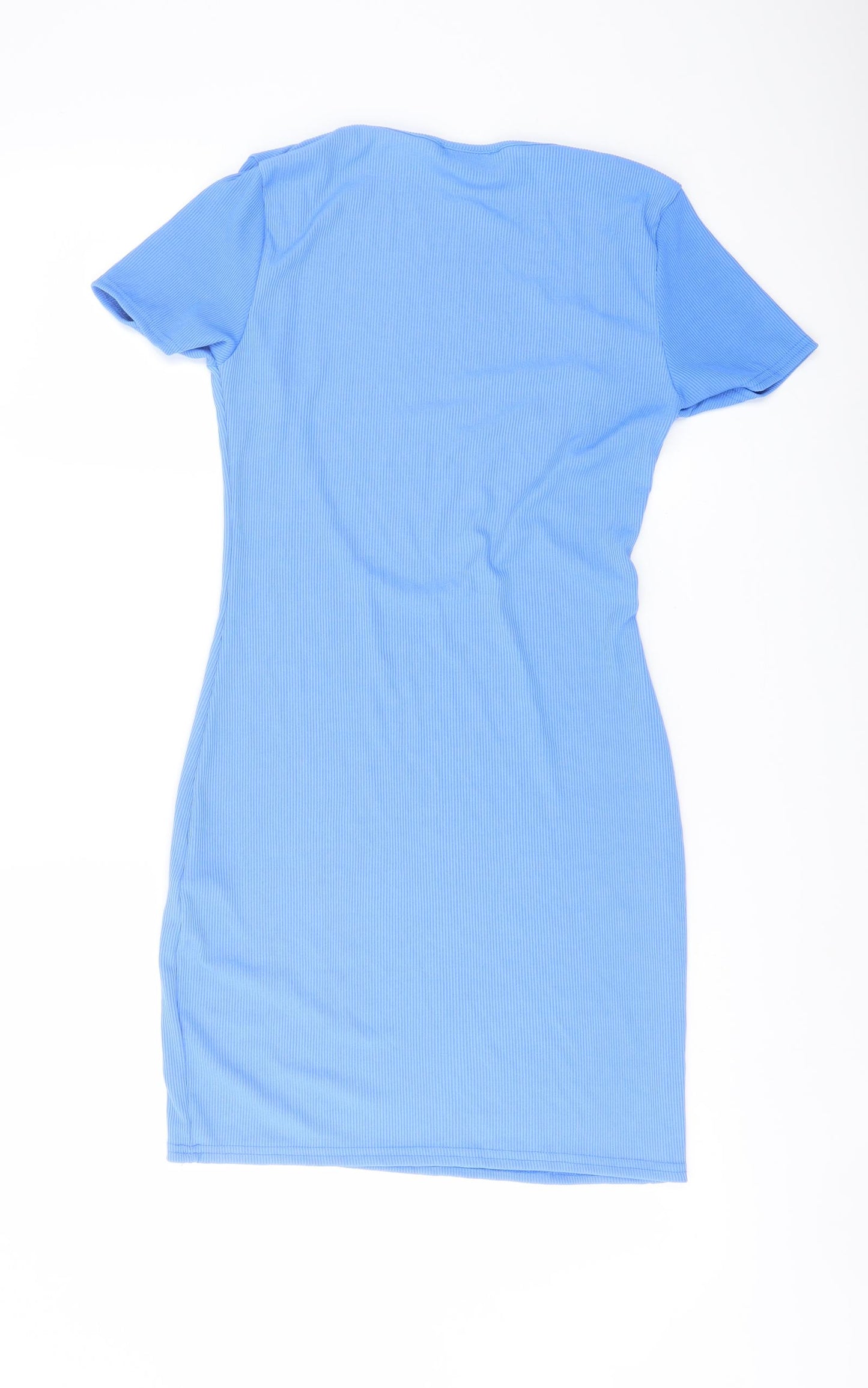 Missguided Womens Blue Polyester Mini Size 10 Scoop Neck Pullover