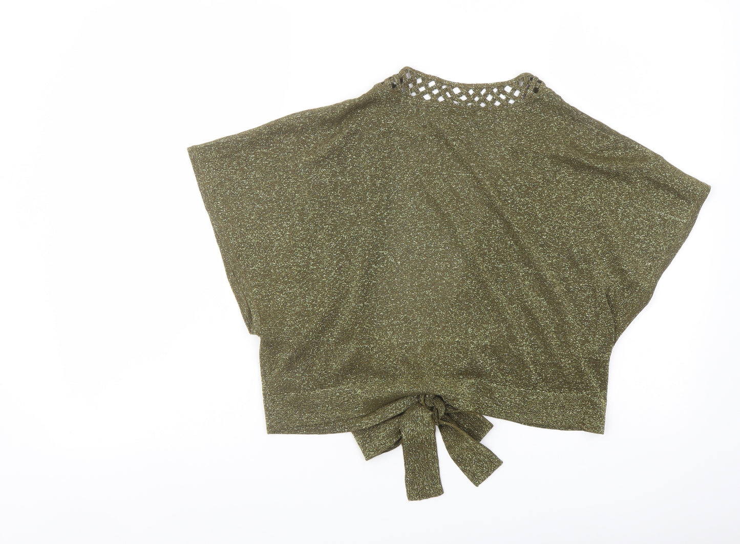 David Emanuel Womens Green V-Neck Viscose Shrug Jumper Size 18