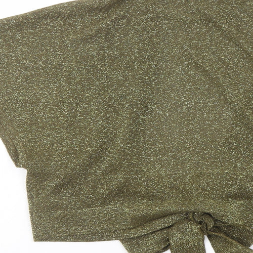 David Emanuel Womens Green V-Neck Viscose Shrug Jumper Size 18