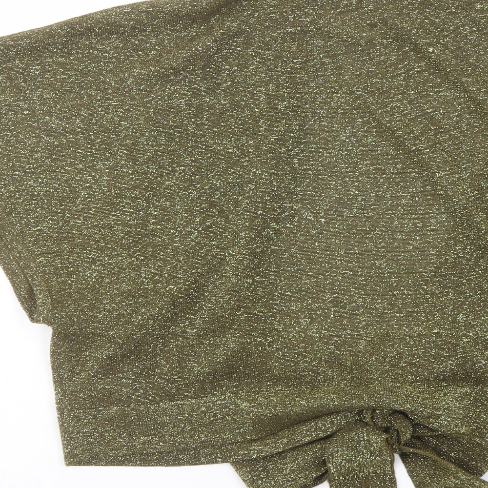 David Emanuel Womens Green V-Neck Viscose Shrug Jumper Size 18
