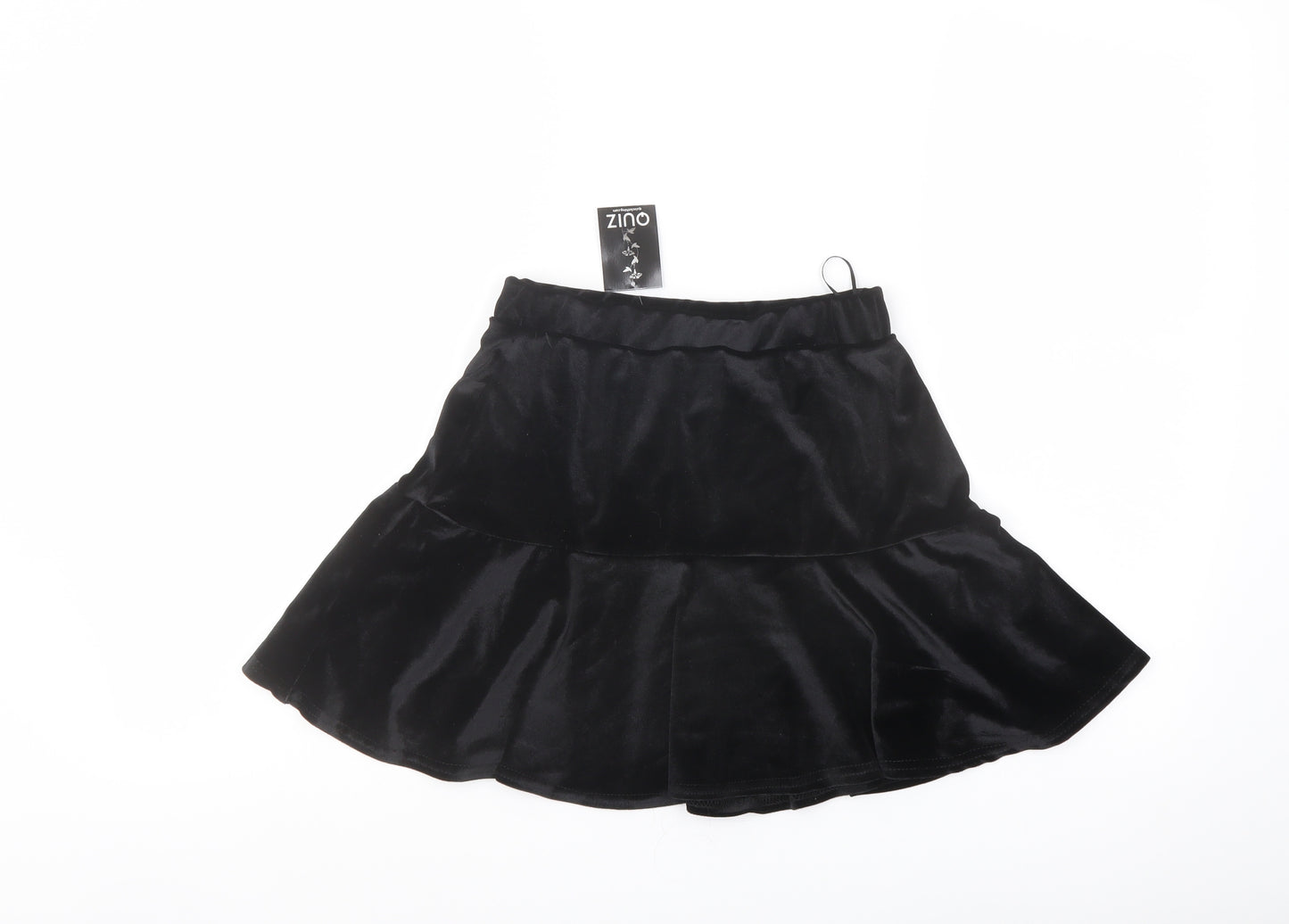 Quiz Womens Black Polyester Skater Skirt Size 8