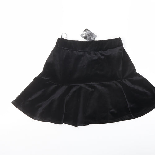 Quiz Womens Black Polyester Skater Skirt Size 8