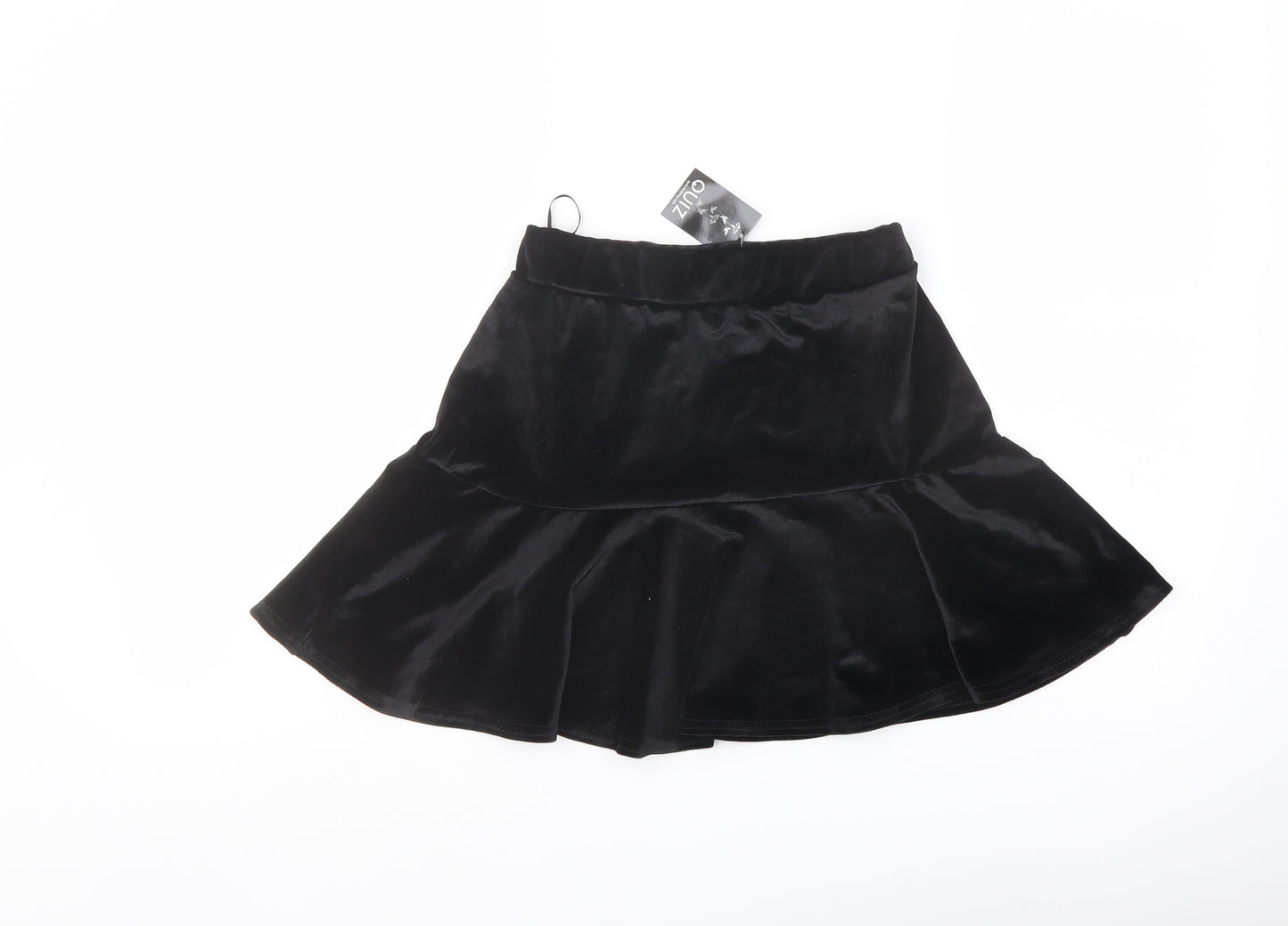 Quiz Womens Black Polyester Skater Skirt Size 8