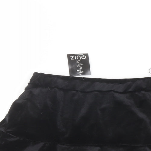 Quiz Womens Black Polyester Skater Skirt Size 8