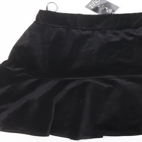 Quiz Womens Black Polyester Skater Skirt Size 8