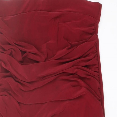 PRETTYLITTLETHING Womens Red Polyester Bandage Skirt Size 6