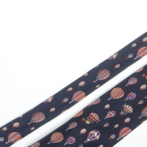 St Michael Mens Blue Geometric Silk Pointed Tie One Size - Hot Air Balloon Pattern