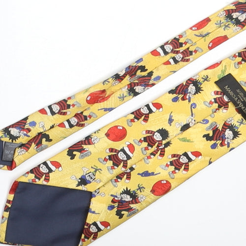 St Michael Mens Multicoloured Geometric Polyester Pointed Tie One Size - Dennis the Menace